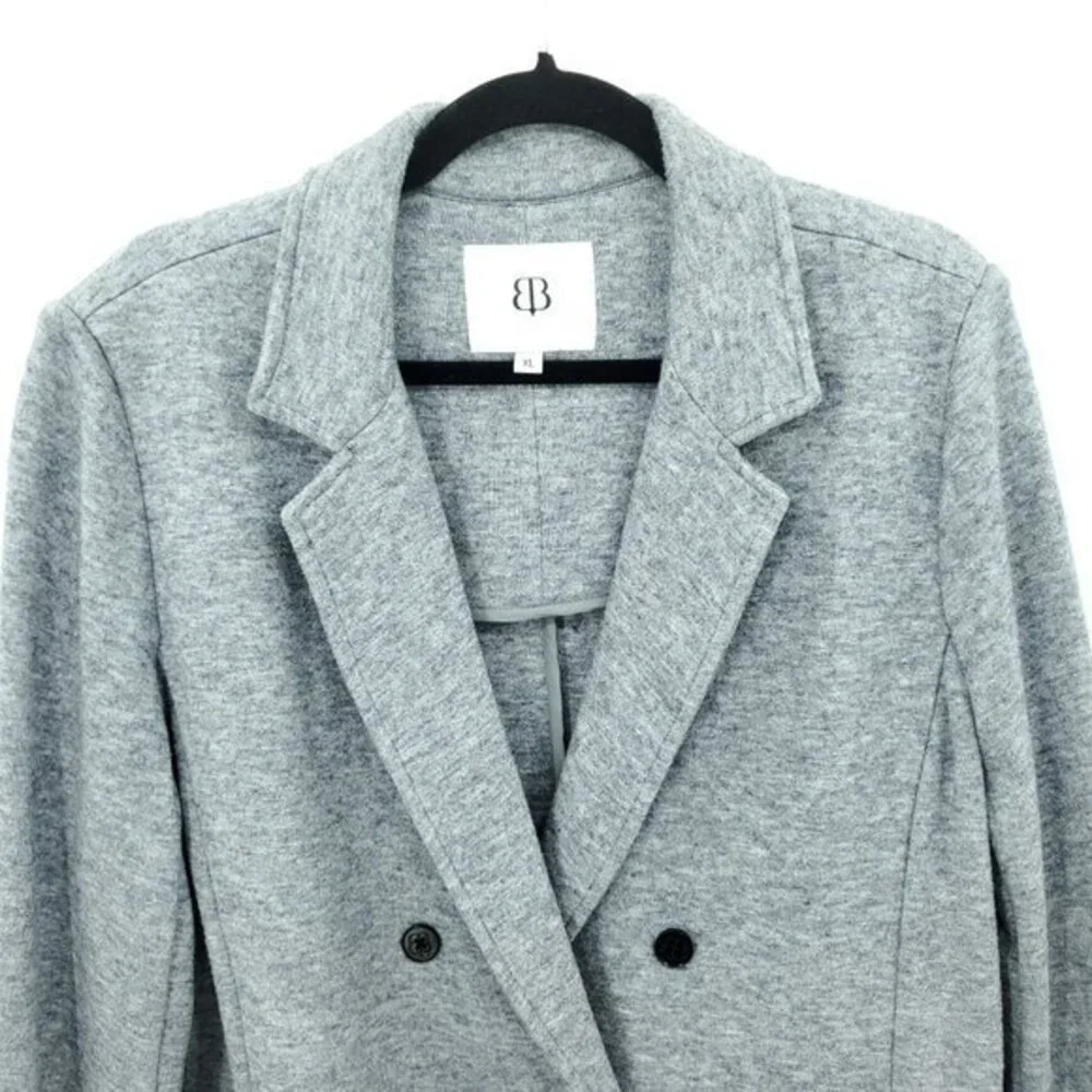 Betabrand LuxeMelange Double Breasted Blazer XL Charcoal Gray